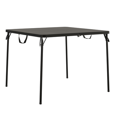 BRIDGEPORT Folding Table, Fold In Half, 38.5" Square Resin Top, XL Size, Black C036BP14BLK1E